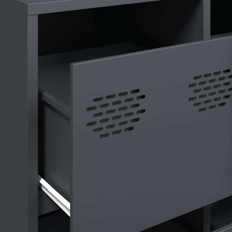 vidaXL antracit hidegen hengerelt acél tálalószekrény 135x39x103,5 cm