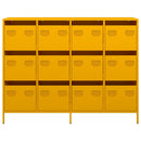 vidaXL mustársárga hidegen hengerelt acél tálalószekrény