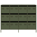 vidaXL olívazöld hidegen hengerelt acél tálalószekrény 135x39x103,5 cm