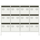 vidaXL fehér hidegen hengerelt acél tálalószekrény 135x39x103,5 cm