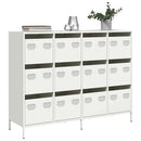 vidaXL fehér hidegen hengerelt acél tálalószekrény 135x39x103,5 cm