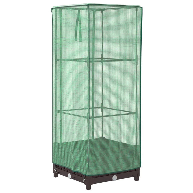 vidaXL rattan megjelenésű magaságyás melegháztakaróval 40x40x123 cm