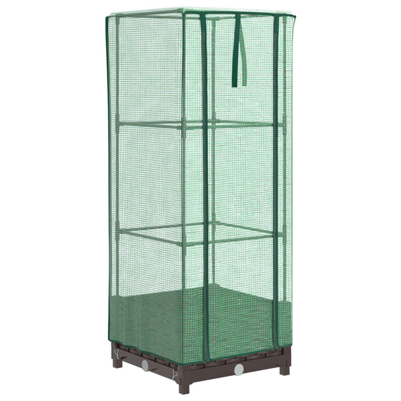 vidaXL rattan megjelenésű magaságyás melegháztakaróval 40x40x123 cm