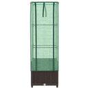 vidaXL rattan megjelenésű magaságyás melegháztakaróval 40x40x139 cm