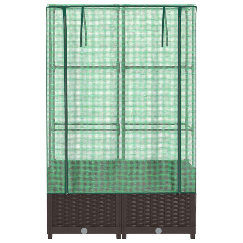 vidaXL rattan megjelenésű magaságyás melegháztakaróval 80x40x138 cm