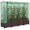 vidaXL rattan megjelenésű magaságyás melegháztakaróval 160x40x138 cm