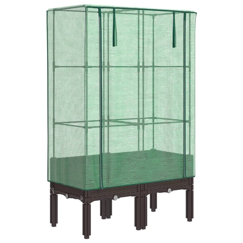 vidaXL rattan megjelenésű magaságyás melegháztakaróval 80x40x140 cm