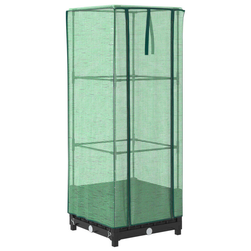 vidaXL rattan megjelenésű magaságyás melegháztakaróval 40x40x123 cm