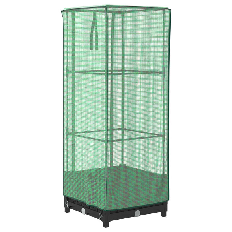 vidaXL rattan megjelenésű magaságyás melegháztakaróval 40x40x123 cm