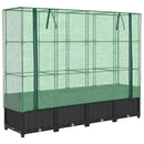 vidaXL rattan hatású magaságyás üvegháztakaróval 160 x 40 x 138 cm
