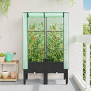 vidaXL rattan megjelenésű magaságyás melegháztakaróval 80x40x140 cm