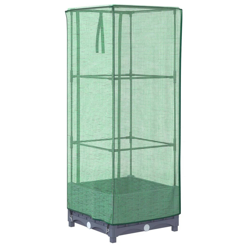 vidaXL rattan megjelenésű magaságyás melegháztakaróval 40x40x123 cm