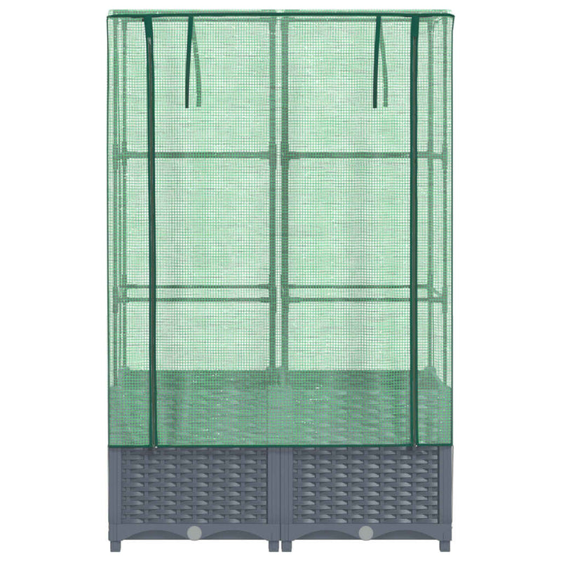 vidaXL rattan megjelenésű magaságyás melegháztakaróval 80x40x138 cm