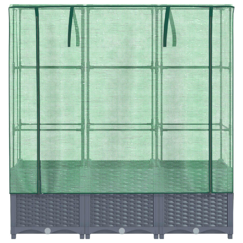 vidaXL rattan megjelenésű magaságyás melegháztakaróval 120x40x138 cm