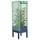 vidaXL rattan megjelenésű magaságyás melegháztakaróval 40x40x140 cm