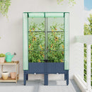 vidaXL rattan megjelenésű magaságyás melegháztakaróval 80x40x140 cm