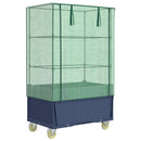 vidaXL rattan megjelenésű magaságyás borítással/kerékkel 80x50x182 cm