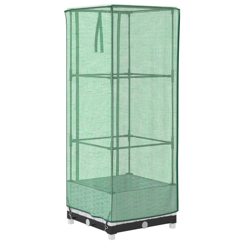 vidaXL rattan megjelenésű magaságyás melegháztakaróval 40x40x123 cm