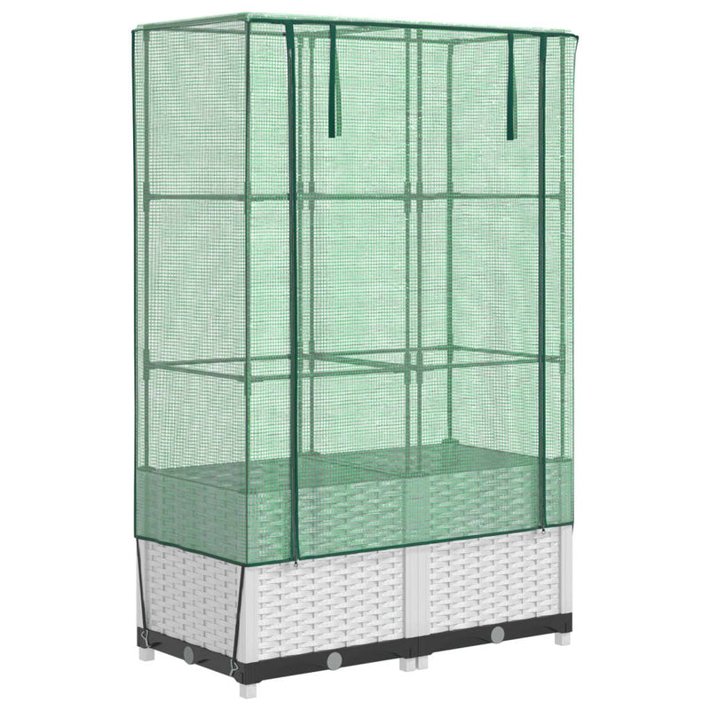 vidaXL rattan megjelenésű magaságyás melegháztakaróval 80x40x138 cm