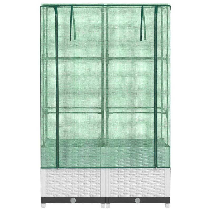 vidaXL rattan megjelenésű magaságyás melegháztakaróval 80x40x138 cm