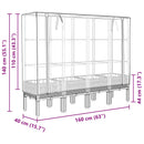 vidaXL rattan megjelenésű magaságyás melegháztakaróval 160x40x140 cm