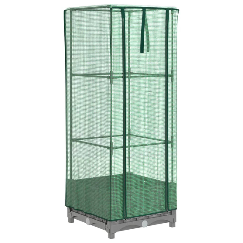 vidaXL rattan megjelenésű magaságyás melegháztakaróval 40x40x123 cm