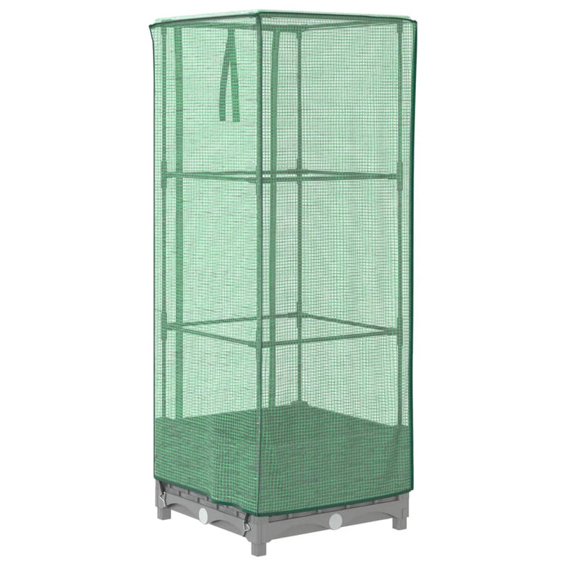 vidaXL rattan megjelenésű magaságyás melegháztakaróval 40x40x123 cm