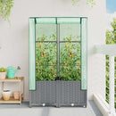 vidaXL rattan megjelenésű magaságyás melegháztakaróval 80x40x138 cm