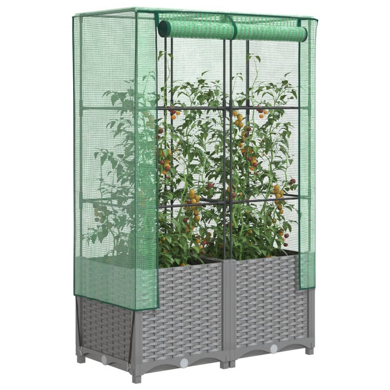 vidaXL rattan megjelenésű magaságyás melegháztakaróval 80x40x138 cm