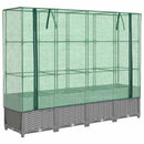 vidaXL rattan megjelenésű magaságyás melegháztakaróval 160x40x138 cm