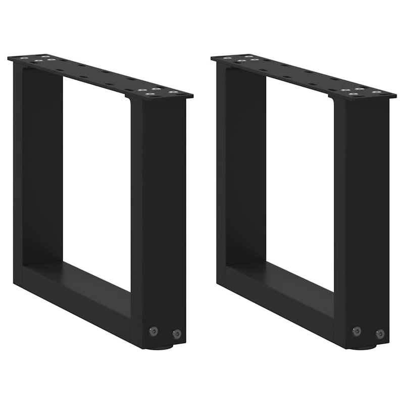 vidaXL 2 db U alakú fekete acél dohányzóasztal láb 30x(30-31) cm