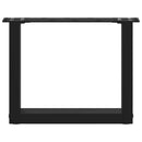 vidaXL 2 db U alakú fekete acél dohányzóasztal láb 30x(30-31) cm