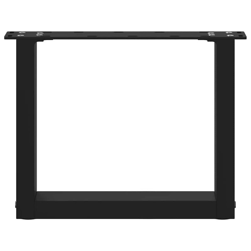 vidaXL 2 db U alakú fekete acél dohányzóasztal láb 30x(30-31) cm