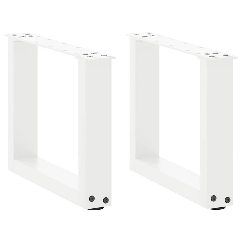 vidaXL 2 db U alakú fehér dohányzóasztal láb 30x(30-31) cm acél