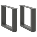 vidaXL 2 db antracitszürke, U alakú acél dohányzóasztal láb 30x(30-31) cm