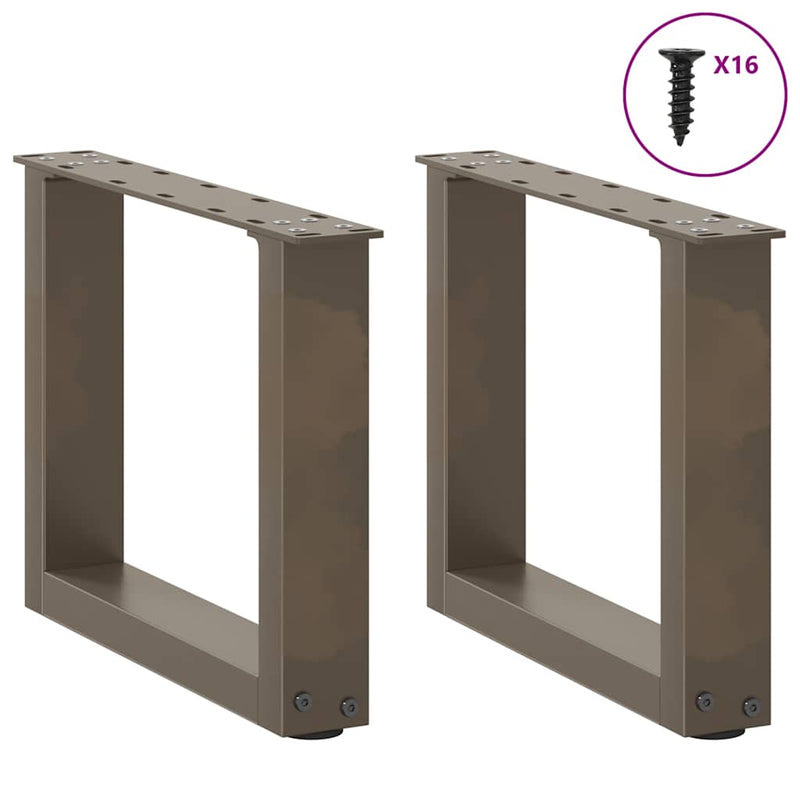 vidaXL 2 db U alakú natúr acél dohányzóasztal láb 30x(30-31) cm