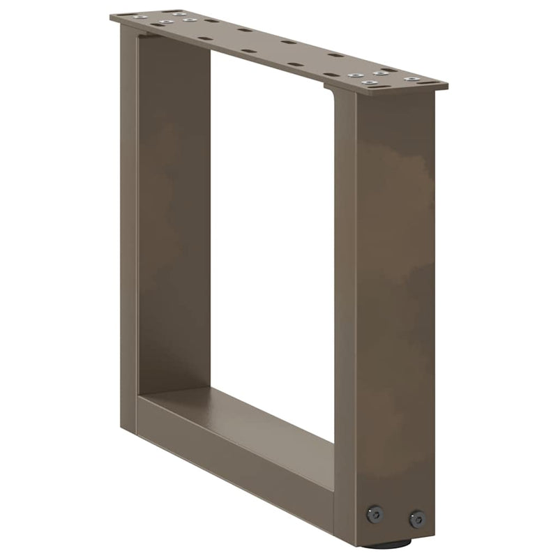 vidaXL 2 db U alakú natúr acél dohányzóasztal láb 30x(30-31) cm