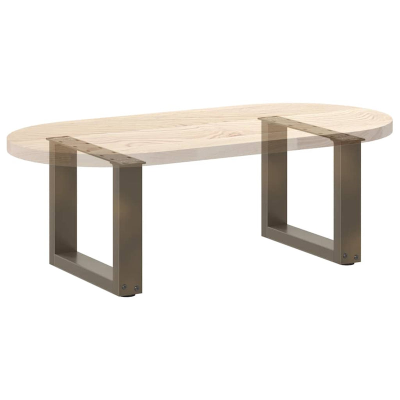 vidaXL 2 db U alakú natúr acél dohányzóasztal láb 30x(30-31) cm