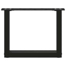 vidaXL 2 db U alakú dohányzóasztal láb fekete 40 x (30-31) cm acél dohányzóasztal láb