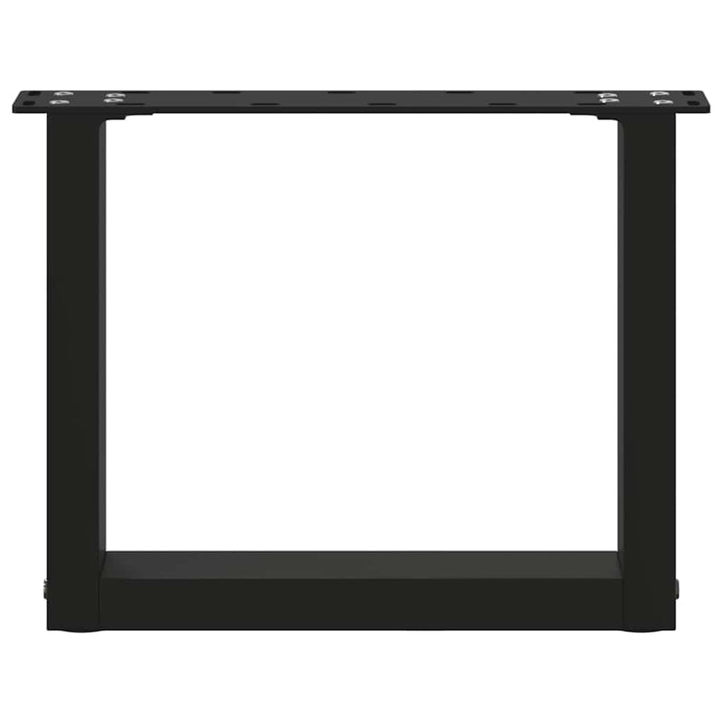 vidaXL 2 db U alakú dohányzóasztal láb fekete 40 x (30-31) cm acél dohányzóasztal láb