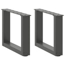 vidaXL 2 db antracitszürke U-alakú acél dohányzóasztal láb 40x(30-31) cm