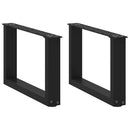 vidaXL 2 db fekete, U alakú acél dohányzóasztal láb 50 x (30-31) cm