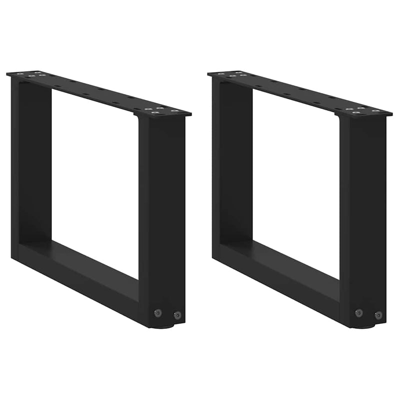 vidaXL 2 db fekete, U alakú acél dohányzóasztal láb 50 x (30-31) cm