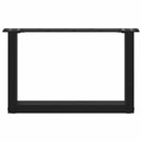 vidaXL 2 db fekete, U alakú acél dohányzóasztal láb 50 x (30-31) cm