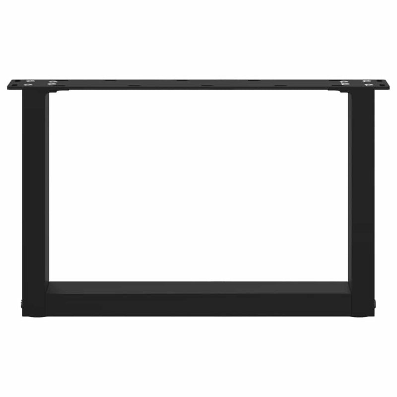 vidaXL 2 db fekete, U alakú acél dohányzóasztal láb 50 x (30-31) cm