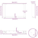 vidaXL 2 db fekete, U alakú acél dohányzóasztal láb 50 x (30-31) cm