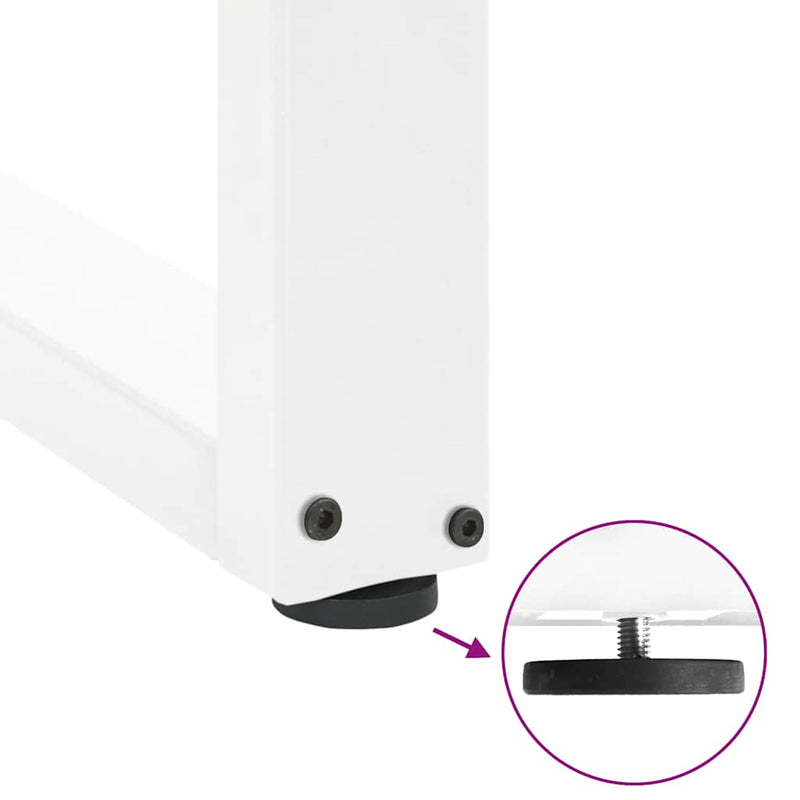 vidaXL 2 db U alakú fehér dohányzóasztal láb 50 x (30-31) cm acél