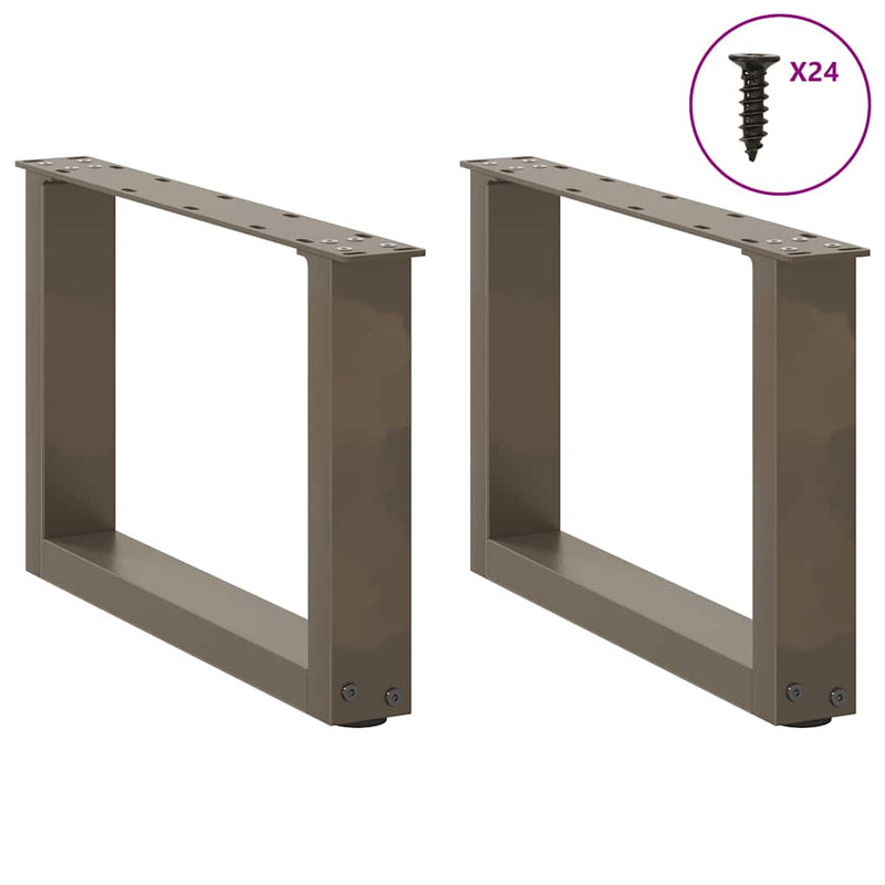 vidaXL 2 db U alakú natúr acél dohányzóasztal láb 50x(30-31) cm