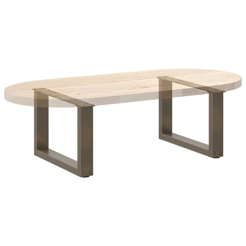 vidaXL 2 db U alakú natúr acél dohányzóasztal láb 50x(30-31) cm