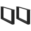 vidaXL 2 db U alakú dohányzóasztal láb fekete 60 x (30-31) cm acél dohányzóasztal láb